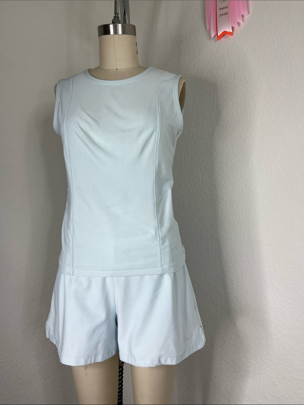 VTG Nike Pastel Tank Shorts Tennis Court Set Embroidered Swoosh Logo